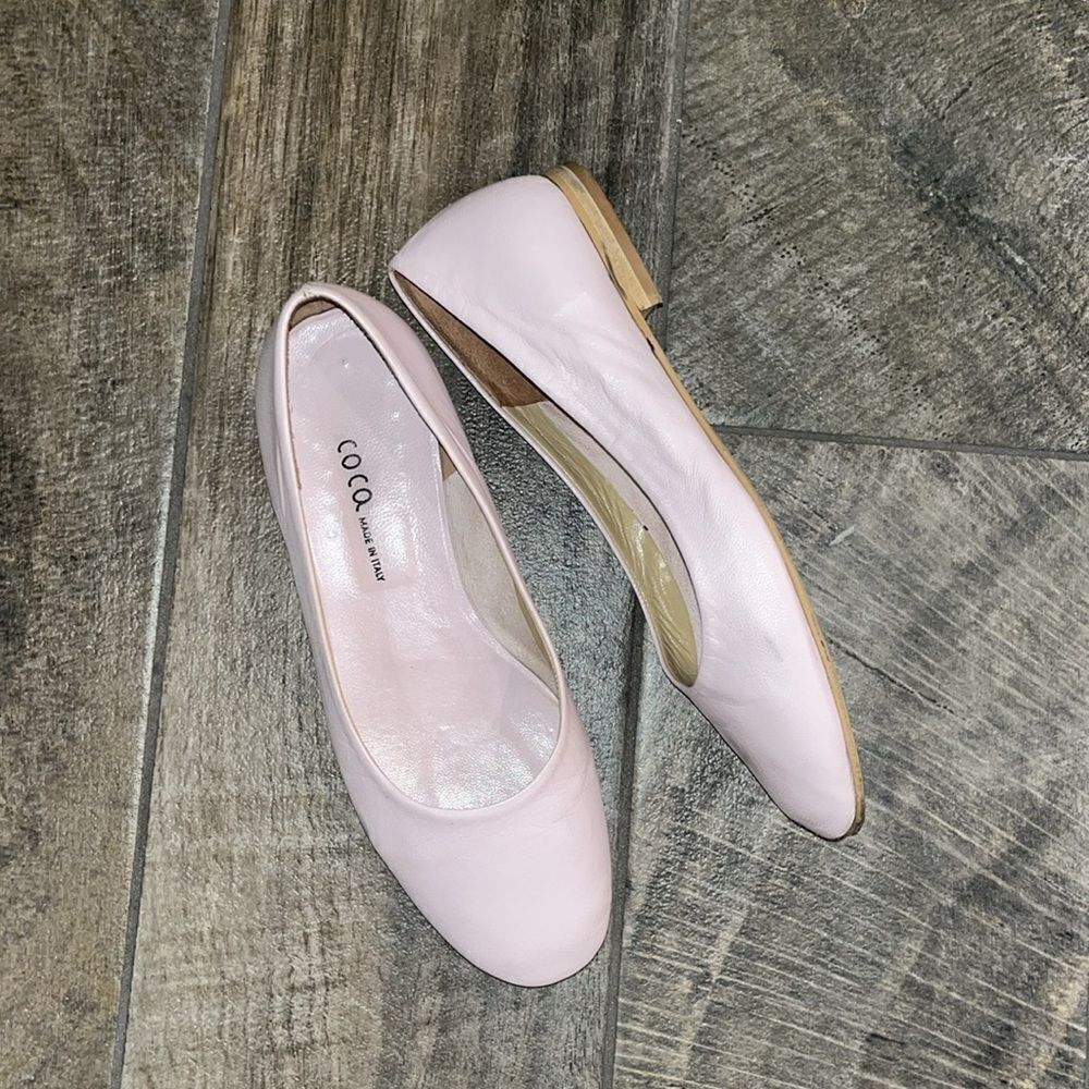 Coca pink leather ballet flats